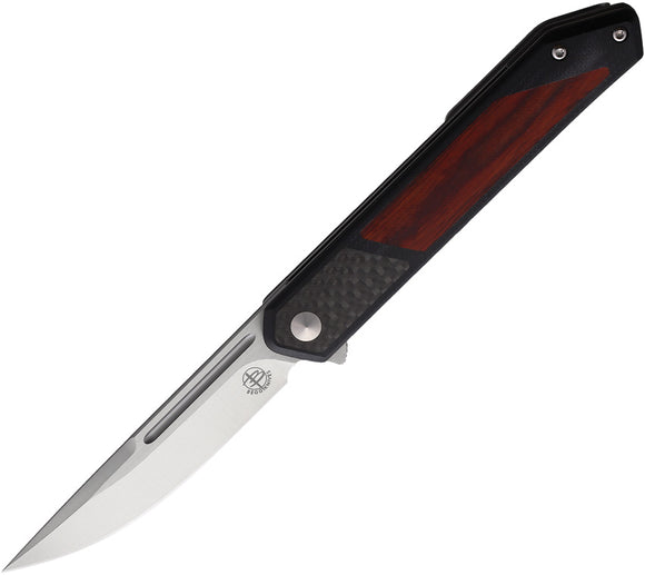 Begg Knives Kwaiken Linerlock Carbon Fiber & Wood Folding D2 Pocket Knife 017