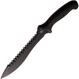 Begg Knives Bolo Black AUS-10 Steel Sawback Machete w/ Belt Sheath 024