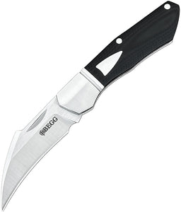 Begg Knives Hawkbill Slip Joint Black G10 & Stainless Folding 14C28N Pocket Knife 041