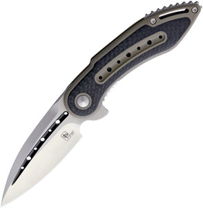 Todd Begg Knives Mini Glimpse Linerlock Tan Carbon Fiber Folding Knife KMGT