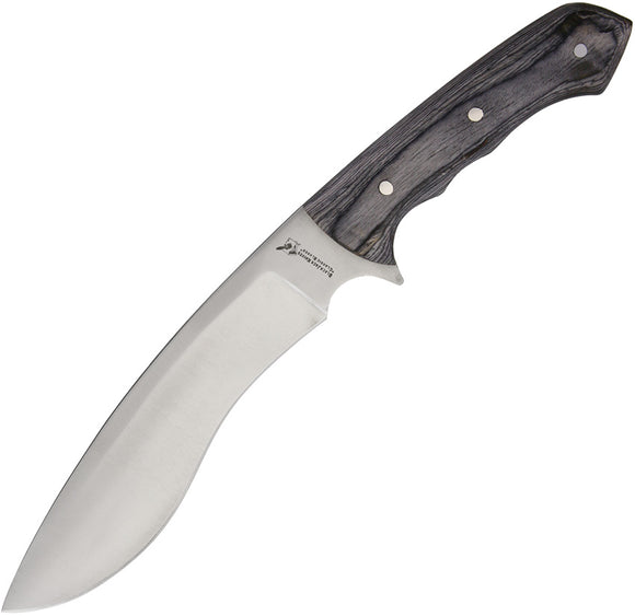 Blackjack International Gray Wood Fixed Blade Knife w/ Leather Belt Sheath J065