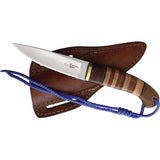 BenJahmin Knives Hunter Stacked Leather 440C Stainless Fixed Blade Knife 017