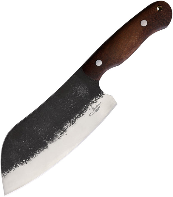 BenJahmin Knives Camp Cleaver Brown Wood Stainless Fixed Blade Knife 030