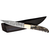 BenJahmin Knives Ram's Horn Damascus Steel Fixed Blade Knife 034