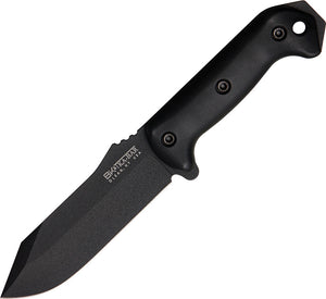 Becker Black Crewman 1095 Carbon Steel Clip Point Fixed Blade Knife w/ Sheath R10