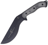 TOPS Bushcrafter Kukuri Fixed Blade Black Micarta Handle Knife