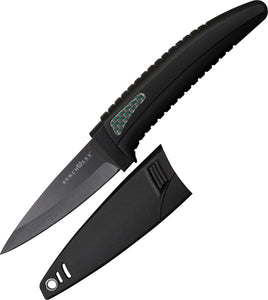 Benchmark 7.38" Black Ceramic Fixed Blade Neck Knife w/ Sheath 007