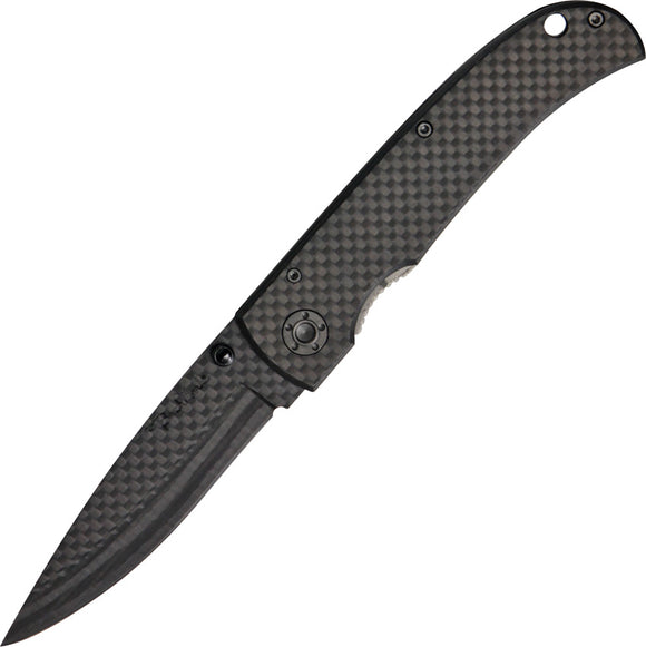 Benchmark Wildwind Linerlock Black Carbon Fiber Folding Knife 053