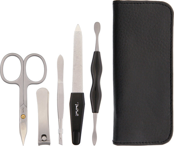 Benchmark Nail File Clippers Scissors Tweezers Travel Case Manicure Set 091