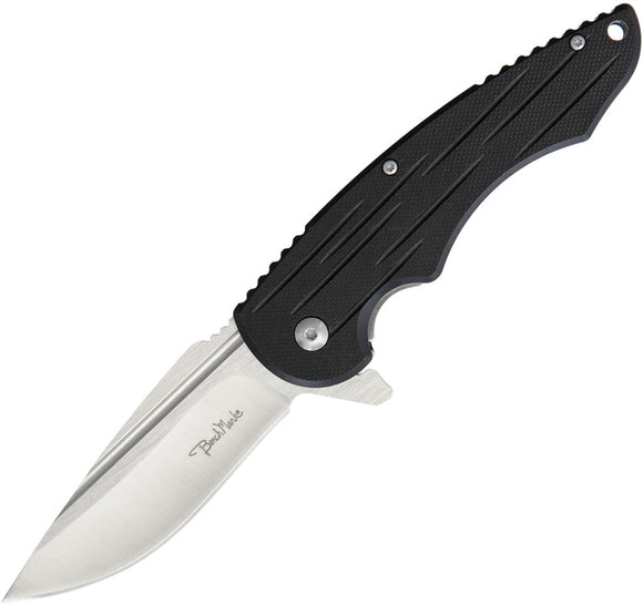Benchmark G10 Linerlock Black G10 Stainless Drop Pt Folding Knife 115