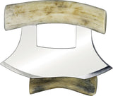 B Merry Ulu Caribou Antler 440 Stainless Fixed Blade Knife w/ Stand RUCAP2