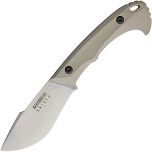 BucknBear Knives Survival Piranha Tan Handle Fixed Blade Knife w/ Sheath 12332P