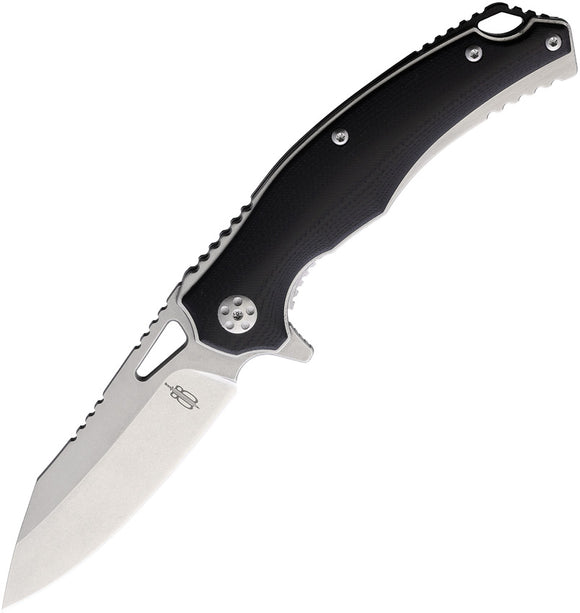 BucknBear Black Panther Pocket Knife Linerlock Black G10 Folding Stainless 4045