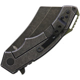 BucknBear Cleaver Folding Knife Framelock Green G10 Black D2 Cleaver 42395C