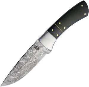 BucknBear Green Mean Fighter G10 Damascus Steel Fixed Blade Knife 51225