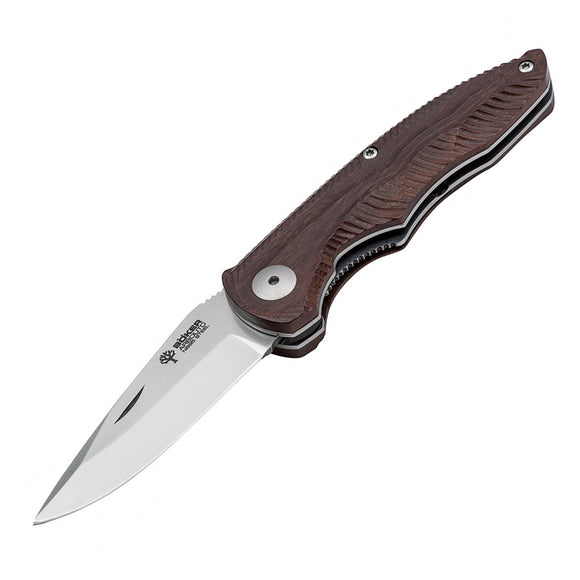 Boker Gemini Linerlock Brown Guayacan Wood Folding N695 Pocket Knife 01BA003G