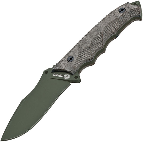 Boker Arbolito Buffalo Soul 42 Green Micarta Handle Fixed Blade Knife BO02BA3163