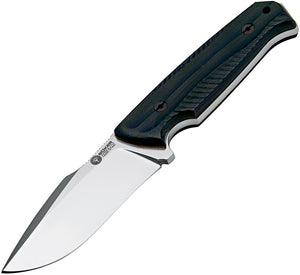 Boker Bison 9.15" Black G10 Fixed Blade Knife + Leather Sheath ba402