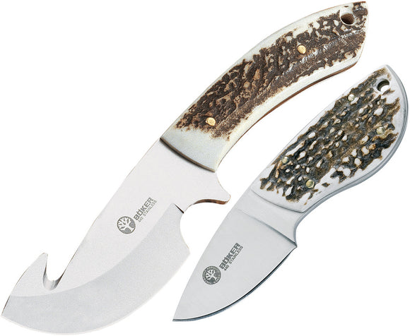 Boker 2pc Set Arbolito Guides Combo Stag Handle Guthook & Fixed Knife 02BA5130