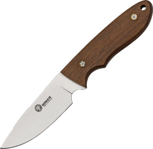 Boker Pine Creek Brown Ebony Wood Handle T6MoV Fixed Knife w/ Sheath 02BA701G
