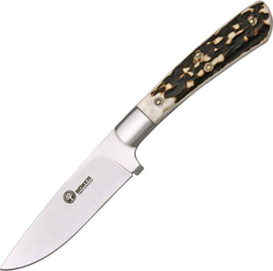 Boker Arbolito Nicker Stag T6MoV Stainless Drop Point Fixed Blade Knife 02BA736H