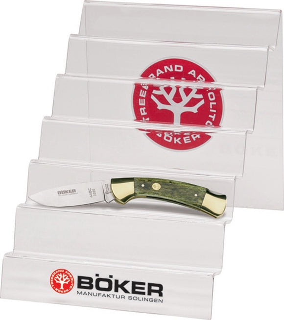 Boker Logo Clear Acrylic Plastic Holds 6 Knives Countertop Display Stand 099949