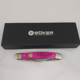 Boker Tree Brand Stockman Purple Smooth Bone Folding Pocket Knife 110713