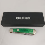 Boker Tree Brand Trapper Lime Green Smooth Bone Folding Pocket Knife 110717