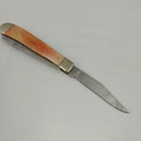 Boker Tree Brand Trapper Orange Smooth Bone Folding Pocket Knife 110718