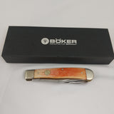 Boker Tree Brand Trapper Orange Smooth Bone Folding Pocket Knife 110718