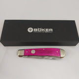 Boker Tree Brand Trapper Purple Smooth Bone Folding Pocket Knife 110719