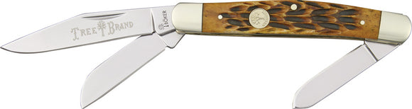 Boker Tree Brand Stockman Blade Brown Bone Handle Folding Pocket Knife - 110726