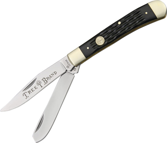 Boker Trapper Black Bone Handle Tree Brand Blade Folding Pocket Knife - 110733