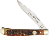 Boker Slim Line Trapper Brown Bone Clip Blade Folding Pocket Knife 110735