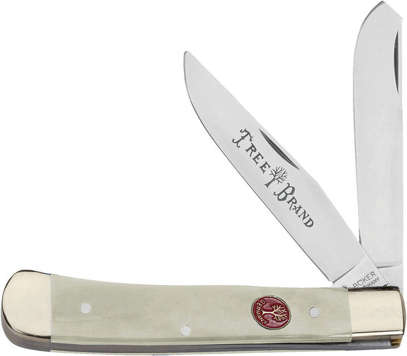 Boker Tree Brand Trapper White Bone Handle Stainless Folding Pocket Kn –  Atlantic Knife Company