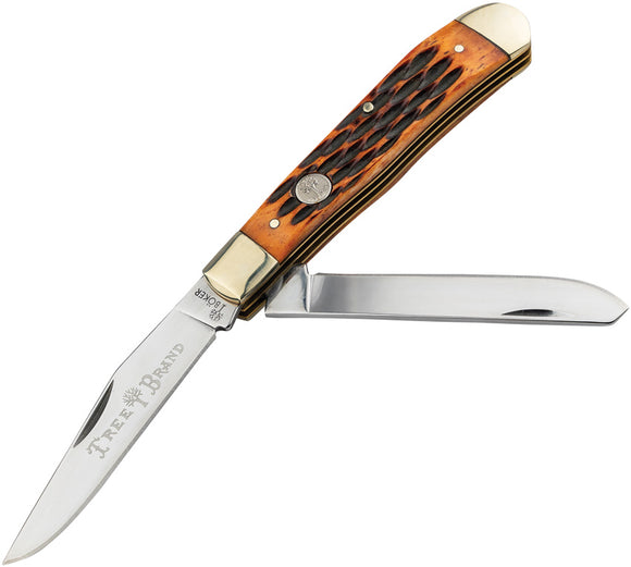 Boker Trapper Brown Jigged Folding High Carbon Stainless Pocket Knife 110812