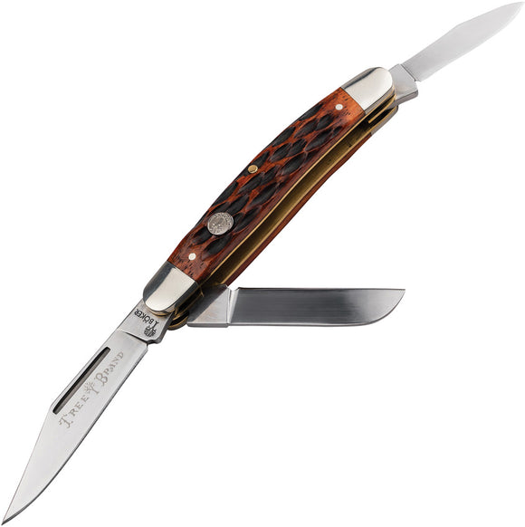 Boker Tree Brand Traditional 2 Blade Folding Hunter Pocket Knife D2 Black  Bone - Helia Beer Co