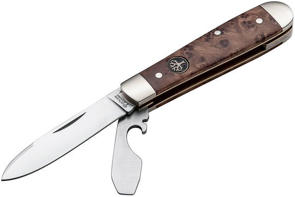 Boker Swell-End Jack Brown Thuja Wood Folding Bohler N690 Pocket Knife 110916