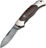 Boker Junior Scout Lockback Birch Handle Damascus Steel Knife 111920DAM