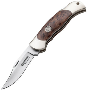 Boker Junior Scout Lockback Thuja Wood Inlay Bohler N690 Folding Knife 111920