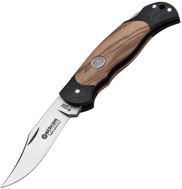 Boker Junior Scout Lockback Black G10 & Olive Wood Handle Folding Knife 111975