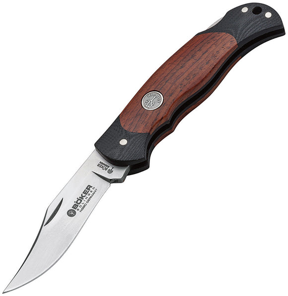 Boker Junior Scout Lockback Black G10 Cocobolo Wood Handle Folding Knife 111980
