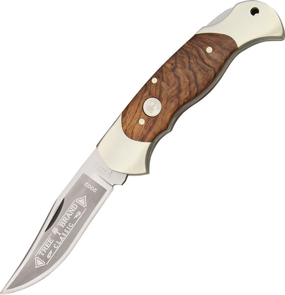 Boker Rosewood 440C Stainless Folding Pocket Knife w/ Sheath 112002