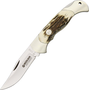 Boker Stag 440C Stainless Lockback Folding Pocket Knife 112004ST