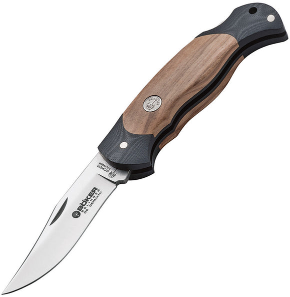 Boker Scout Lockback Olive Wood Handle Stainless Folding Knife 112095