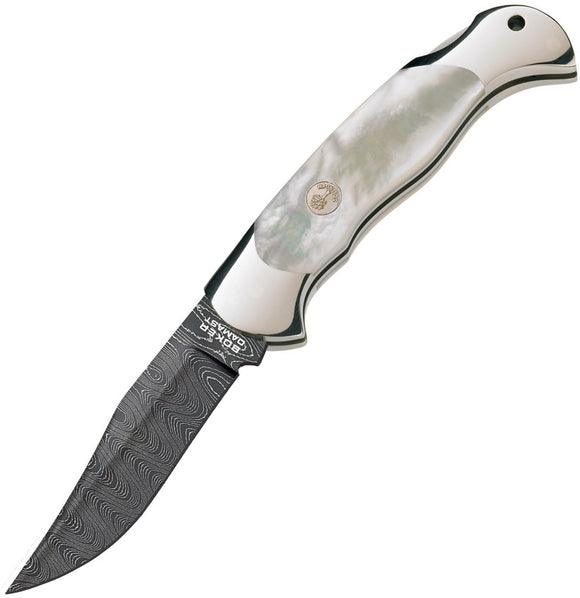 Boker Scout Mother of Pearl Handle Damascus Steel Folding Knife 112105DAM