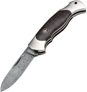 Boker Scout Lockback Curly Birch Handle Damascus Steel Folding Knife 112202DAM