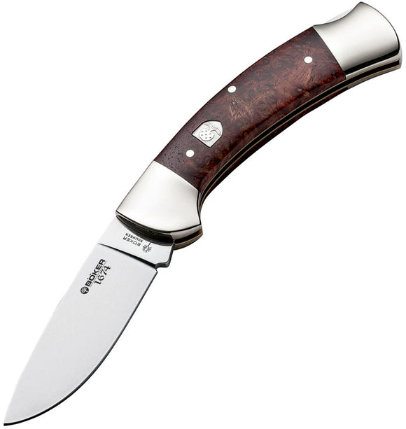 Boker 3000 1674 Series Lockback Ambonia Wood Handle 440C Folding Knife 112400
