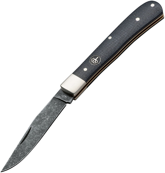 Boker Uno Trapper Burlap Micarta Handle O1 Steel Clip Point Knife 112595
