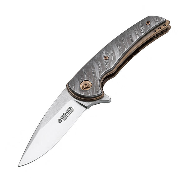 Boker Special Run Model 13 Damascus Steel Folding CPM-154 Pocket Knife 112654